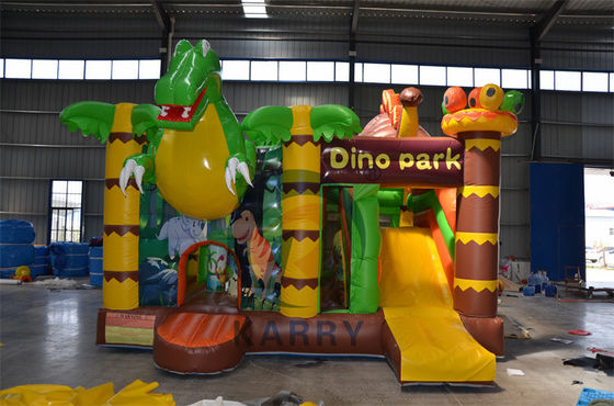 Jungle Adventure Castle opblaasbare uitsmijter glijcombo met Jungle Animal Design
