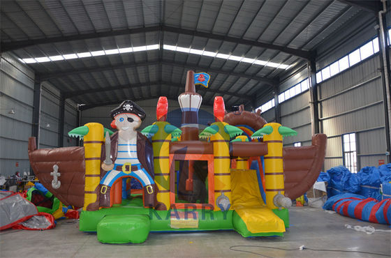 Jungle Adventure Castle opblaasbare uitsmijter glijcombo met Jungle Animal Design