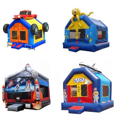 65 kg opblaasbaar springhuis in de achtertuin met glijbaan en 3D Spiderman Air Jumping Design