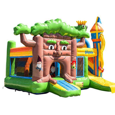 Tree House opblaasbare combinatie glijbaan trampoline EN71/CE/Lead gecertificeerd en logo drukken