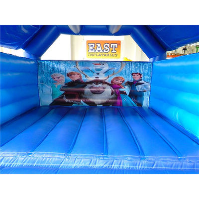 Blower met Blower Populaire Bevroren Trampoline Blauwe opblaasbare Bounce House Kasteel