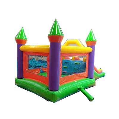 Unisex opblaasbaar springhuis Dubbel glijdend luchtspringen kasteel met PVC materiaal
