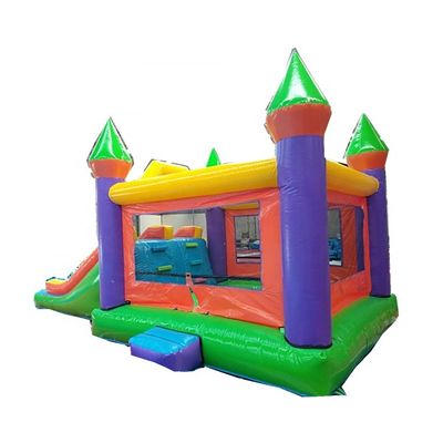 Unisex opblaasbaar springhuis Dubbel glijdend luchtspringen kasteel met PVC materiaal