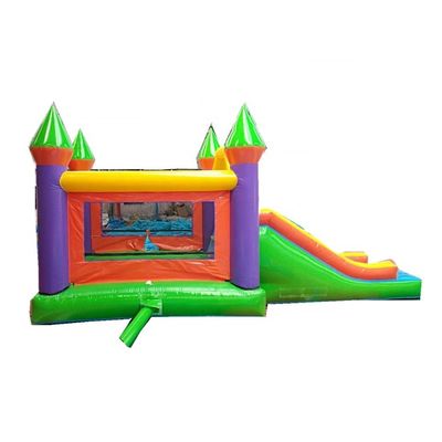 Unisex opblaasbaar springhuis Dubbel glijdend luchtspringen kasteel met PVC materiaal