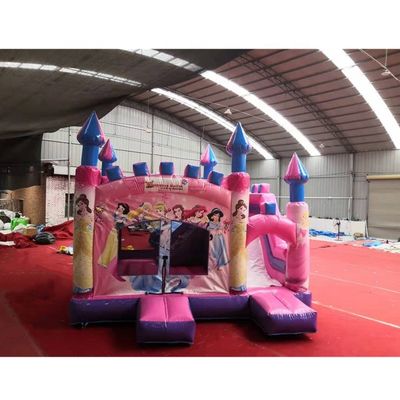 5*5*4.2m opblaasbare luchtspringen kasteel combo glijbaan voor Pink Princess