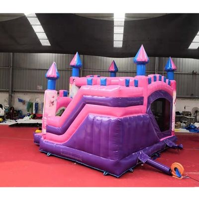 5*5*4.2m opblaasbare luchtspringen kasteel combo glijbaan voor Pink Princess