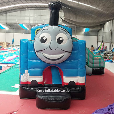 Als beeld Thomas Little Train Bouncy Castle Slide Combo opblaasbaar kasteel met glijbaan