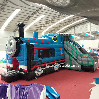 Als beeld Thomas Little Train Bouncy Castle Slide Combo opblaasbaar kasteel met glijbaan