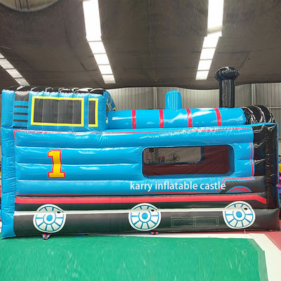 Als beeld Thomas Little Train Bouncy Castle Slide Combo opblaasbaar kasteel met glijbaan