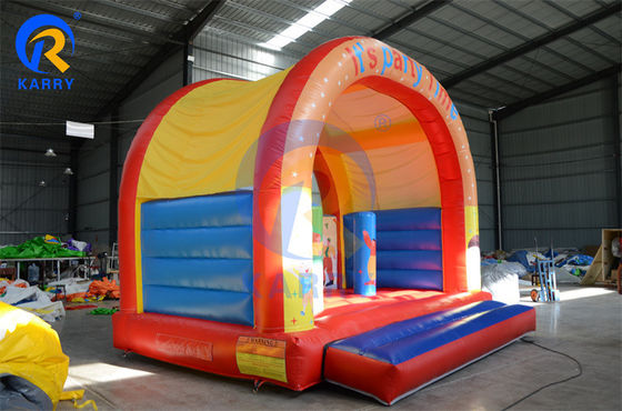 Opblaasbaar kasteel spel Big Mouth Ape Happy Animal World thema Bouncing House met glijbaan