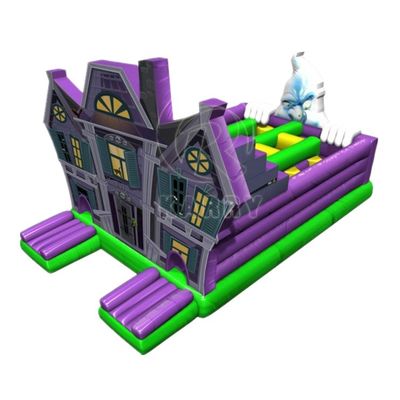 PORTABLE Meest populaire Halloween spookhuis opblaasbaar obstakel uitsmijter kasteel