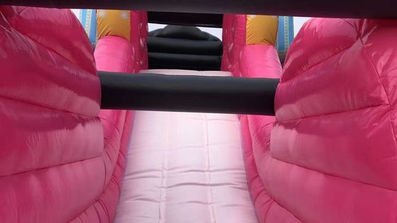 Opblaasbare uitsmijter met glij- en reparatiepakket Commercial Pink Princess Carriage Combo