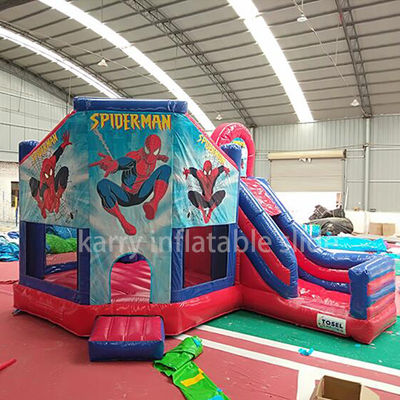 KR-BH610 commercieel op maat gemaakte kleurenspronghuis met glijbaan en Spiderman