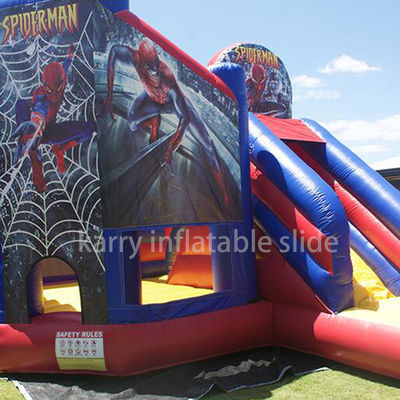 KR-BH610 commercieel op maat gemaakte kleurenspronghuis met glijbaan en Spiderman