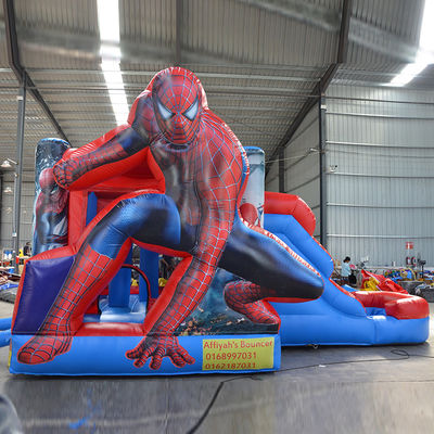 KR-BH610 commercieel op maat gemaakte kleurenspronghuis met glijbaan en Spiderman