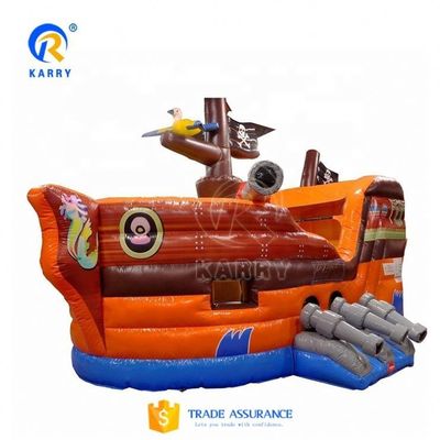 Outdoor Games Piratenschip Boat Combo Jumper met opblaasbare glijbanen en Bouncer House