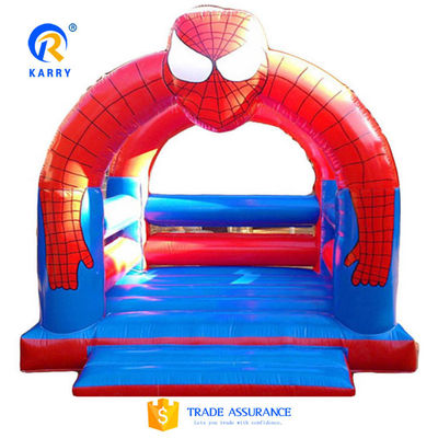 PVC aangepaste kleur Spider-Man Springkasteel voor buitenkinderen opblaasbare sportgames