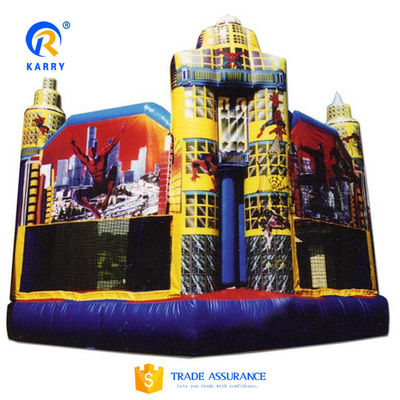 PVC aangepaste kleur Spider-Man Springkasteel voor buitenkinderen opblaasbare sportgames