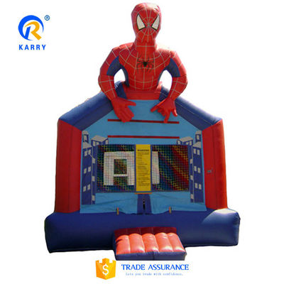PVC aangepaste kleur Spider-Man Springkasteel voor buitenkinderen opblaasbare sportgames