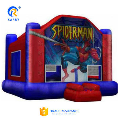 PVC aangepaste kleur Spider-Man Springkasteel voor buitenkinderen opblaasbare sportgames