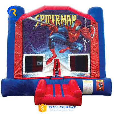 PVC aangepaste kleur Spider-Man Springkasteel voor buitenkinderen opblaasbare sportgames