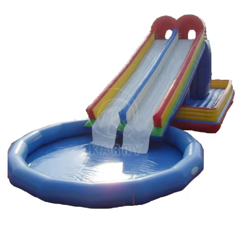 Buitenopblaasbaar waterpark Ronde waterbad stijl water speelgoed spelletjes glijbaan met zwembad