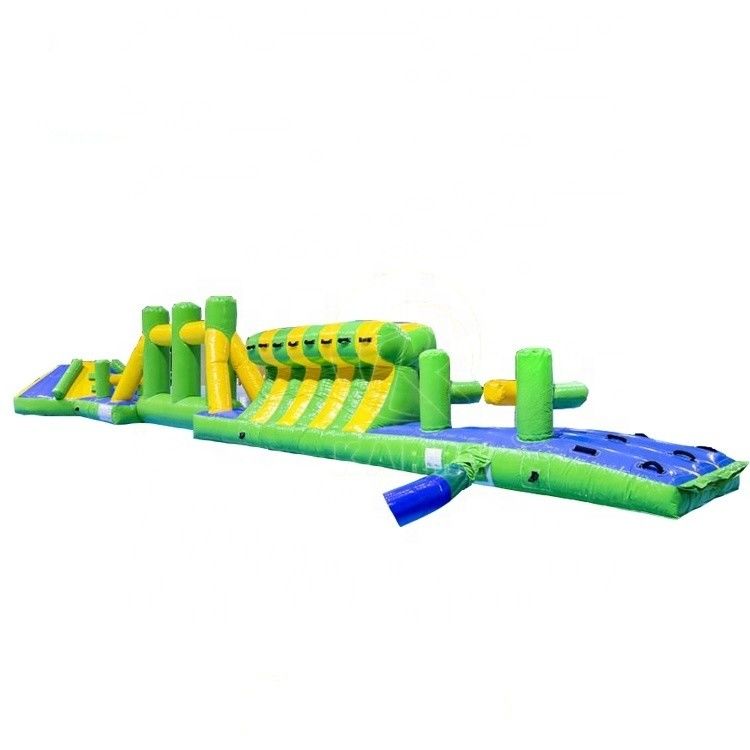 CE gecertificeerd 16m Aqua Run Course Obstakel Customized kleurrijk ontwerp voor waterpark