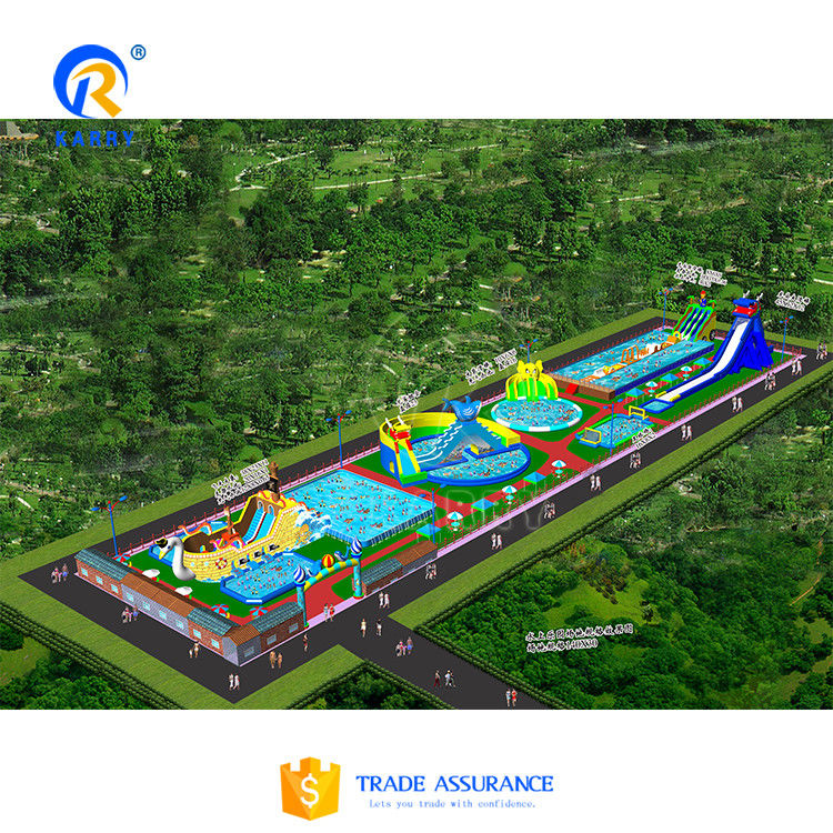 Digitaal printen van logo's/patronen op maat opblaasbaar waterpark voor pretparken