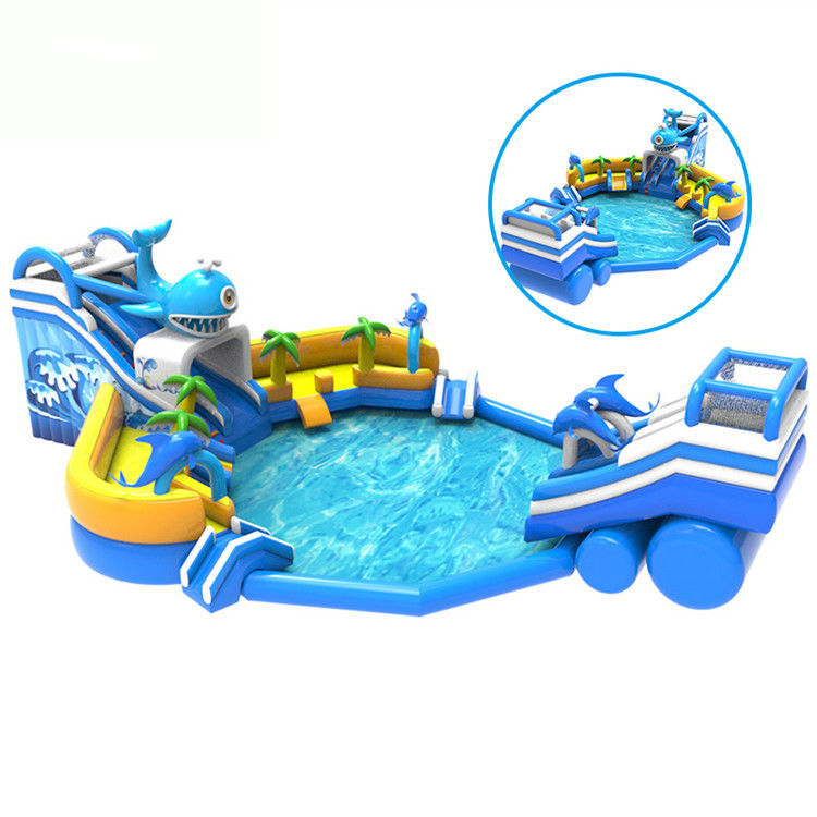 Overgrote zwembad opblaasbaar Combo Ronde zwembad Waterpark voor kinderen Vermaak