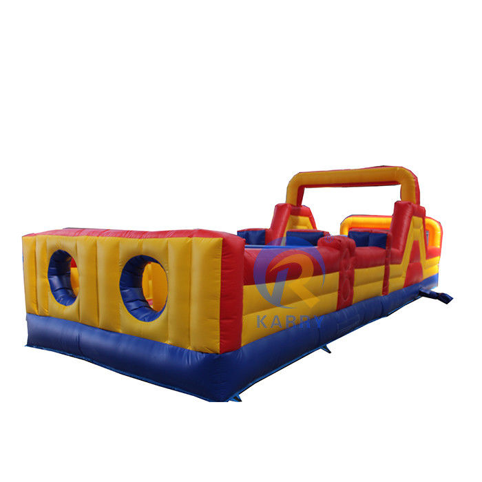 Acceptabele OEM 39ft gele opblaasbare obstakel spel voor volwassenen huur en reparatie kits