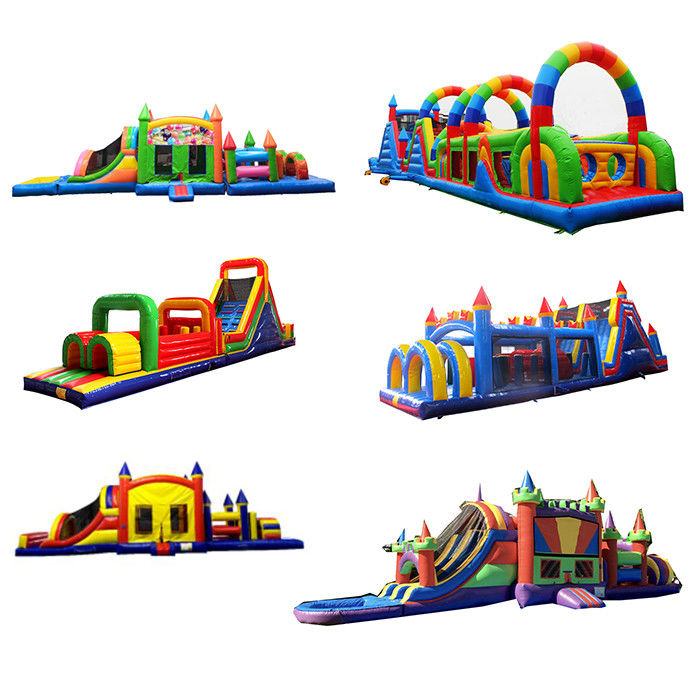 KR-OBS-904-2 opblaasbare obstakelbouncer glijcombo voor pretpark spel