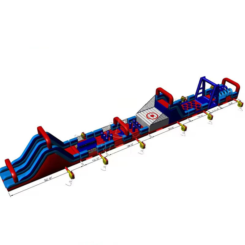 Opblaasbare modulaire extreem obstakelbaan ideaal voor commerciële en kan 100-500kg bevatten
