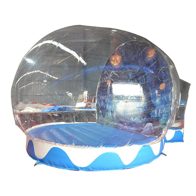 Draagbare halloween sneeuwbol tent transparante opblaasbare ballon voor kinderen