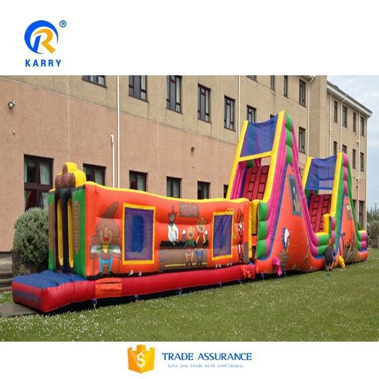 Persoonlijke kleur buiten pretpark opblaasbare obstakelbaan voor kinderen en volwassenen