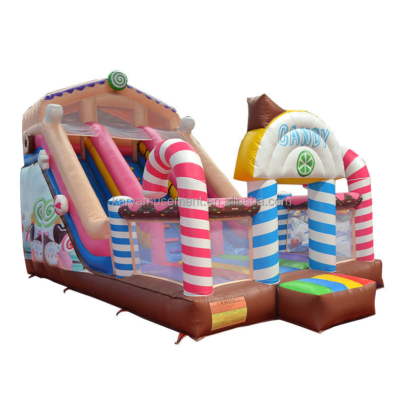 Binnen 26ft 2 baan commercieel PVC snoep opblaasbaar springhuis met boogdeur en blazer