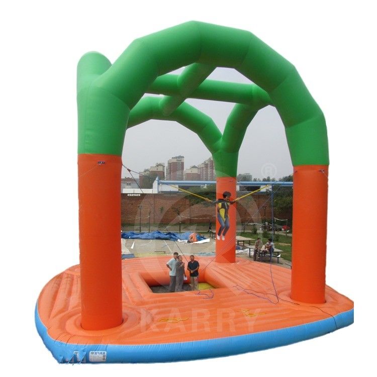 Custom Logo Printed Outdoor opblaasbare bungee trampoline jumper voor kinderen en volwassenen