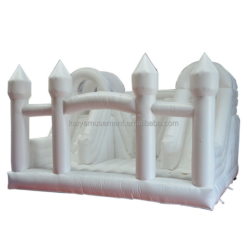 Indoor Slide Kleuter Witte Bounce House voor feest Bruiloft opblaasbaar Bouncy Castle Combo