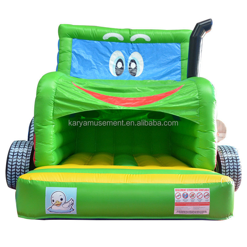 Kinderen Indoor Outdoor Bungee Trampoline opblaasbaar Bouncy Castle Jumper Groene tractor