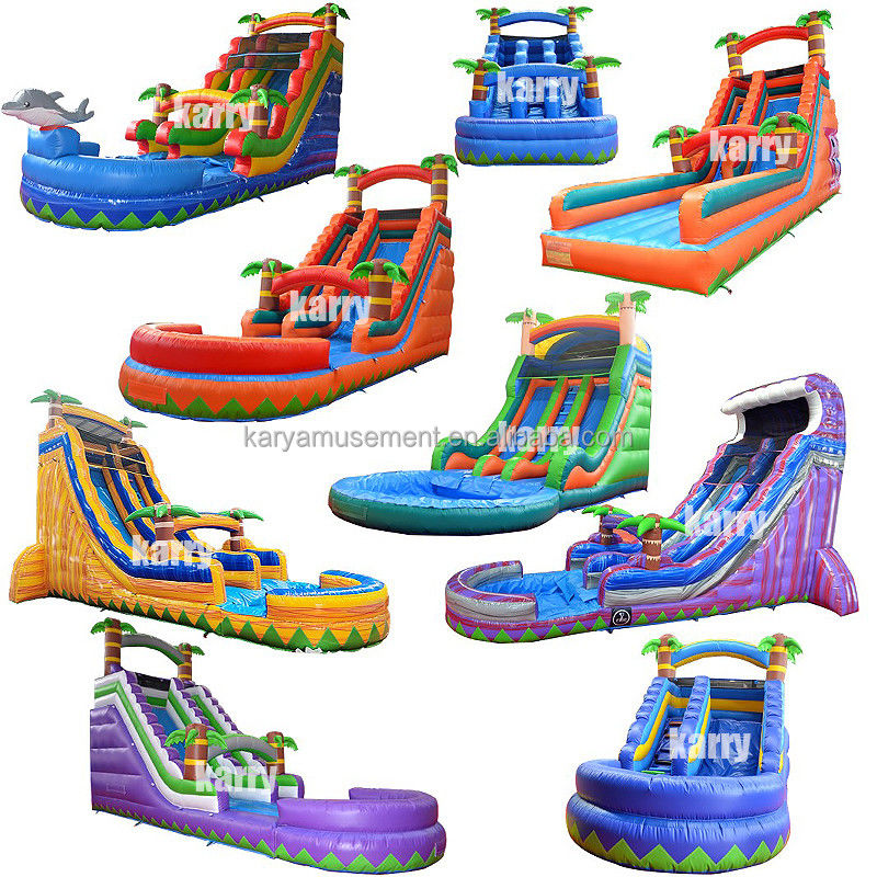 Op maat opblaasbare waterpalmboom glijbaan met kinderen spelen zwembad springen springen water glijbanen pvc beter