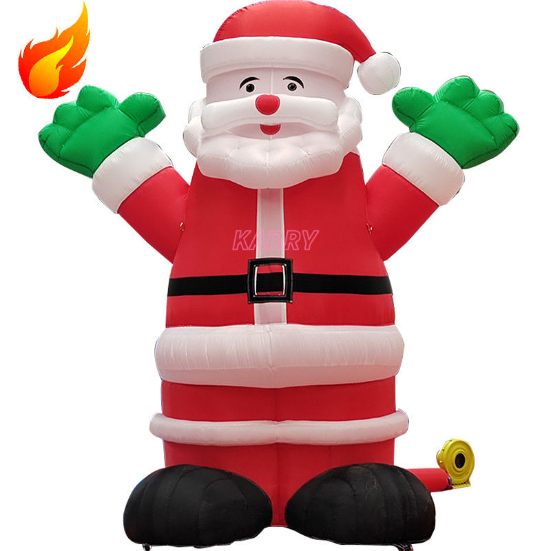 Warm kerstfeest 4 meter hoge gigantische opblaasbare kerstman met draagbare functies