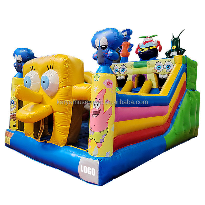 Gepersonaliseerde kleur opblaasbare SpongeBob Park thema Bouncy Castle voor volwassenen Fun City Party