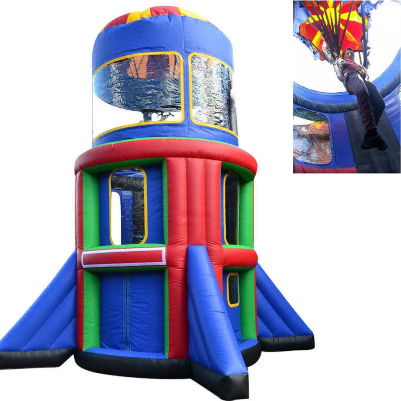 Opblaasbare raket Airborne Adventure Parachute Ride Game voor park en zakelijke verhuur