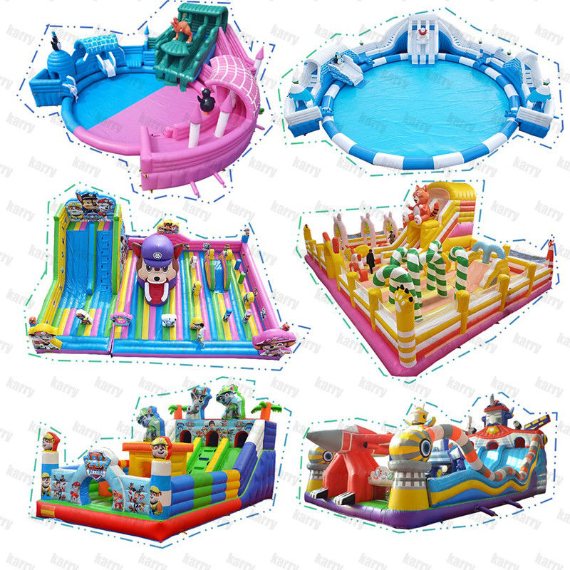 Unisex Water Fun 2024 Custom opblaasbaar waterpark met PORTABLE glijbaan en kasteel