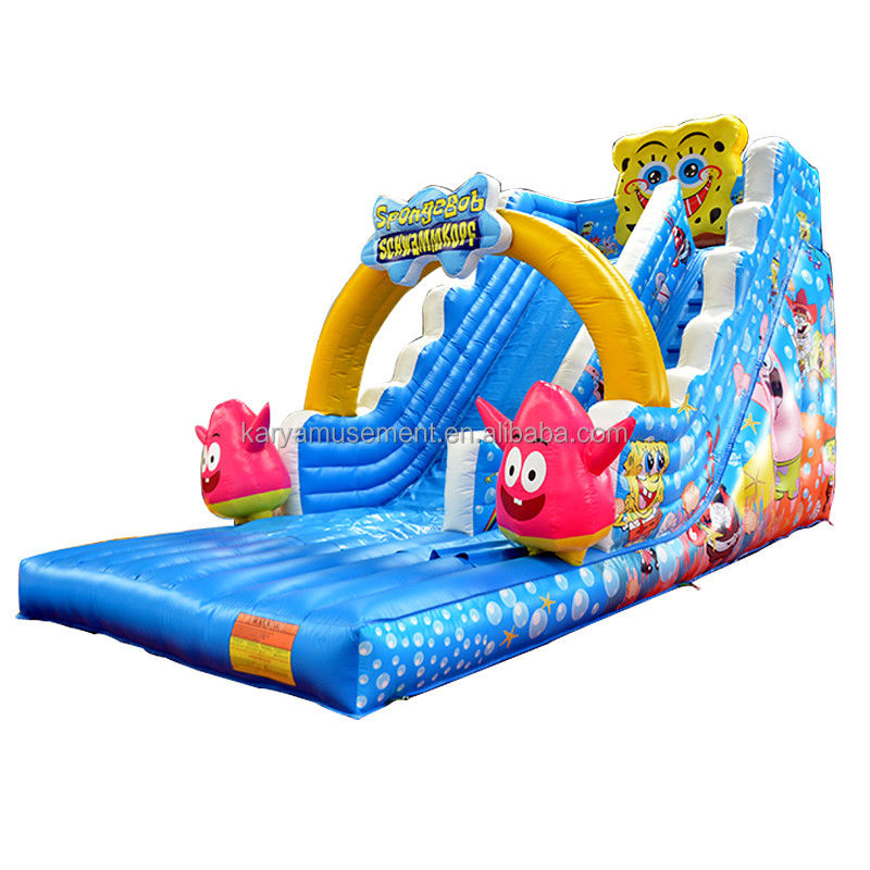29ft Sponge-Bob Wide Slip n Slide voor Kinderen N Volwassenen Indoor PVC Commerciële opblaasbare