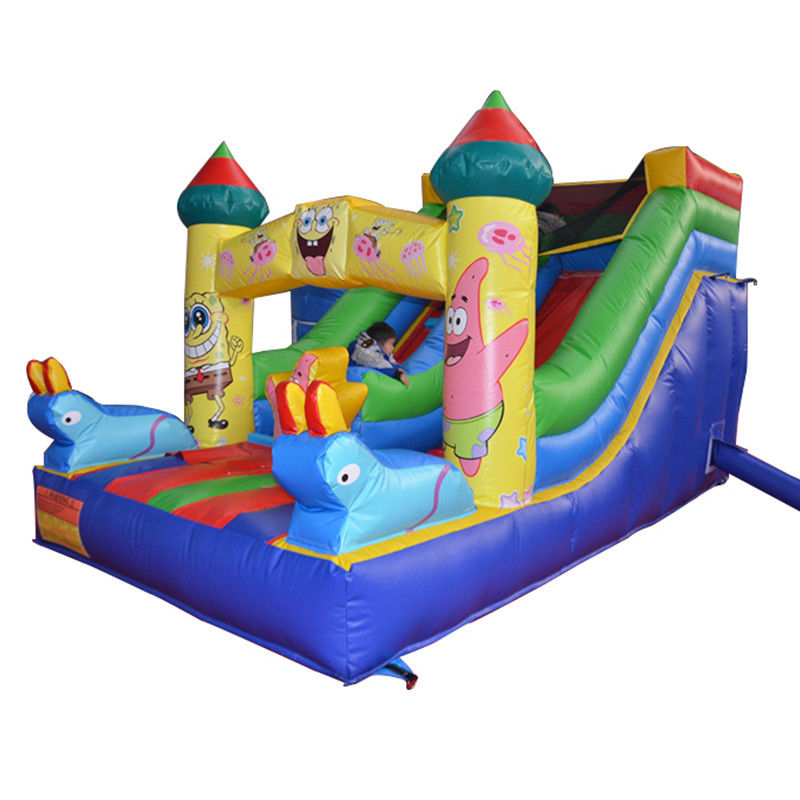 5-10 passagiers Custom Small Sponge-Bob Wet and Dry Slide met digitaal printerontwerp
