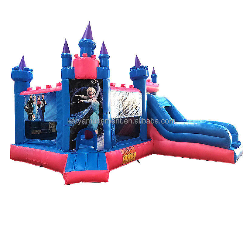 Indoor Play Grote opblaasbare bounce house games met prinses Frozen thema en glijbaan