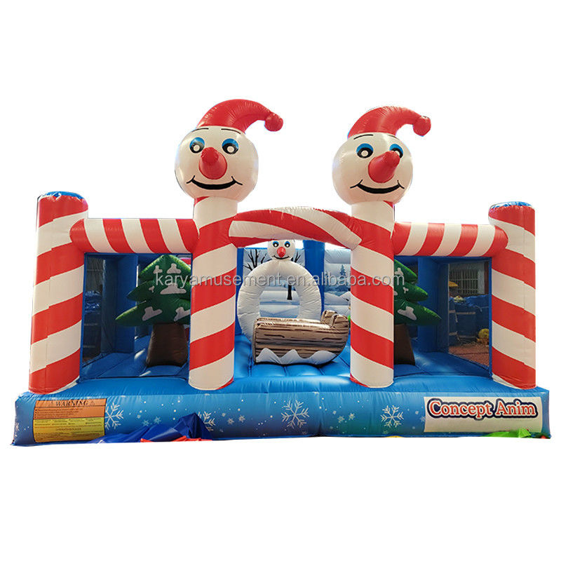 Persoonlijke kerst opblaasbare pop clown trampoline springkasteel voor binnen en buiten