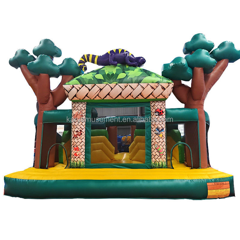 Kinderfeest Buitenopblaasbaar uitsmijterhuis met glijbaan Zee/Lucht/Express verzending