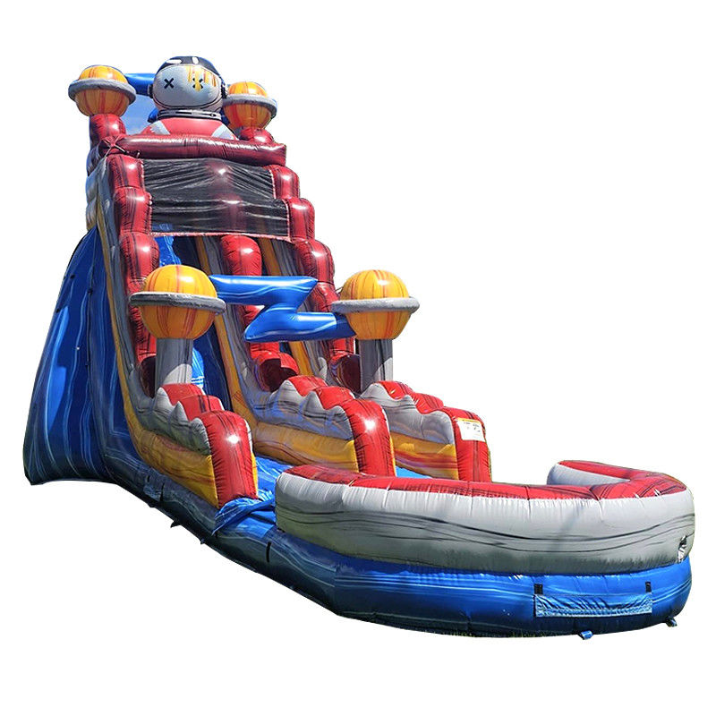 Indoor en Outdoor Entertainment PVC Space Rush Waterglijbaan met kinderen Splash Pool Fun
