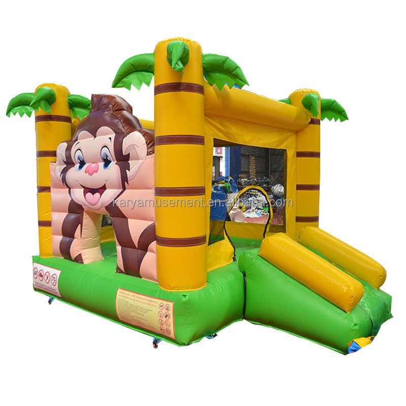 CE/EN71/EN14960 Gecertificeerd Kleine grootte Jungle Cartoon Monkey Bouncy Castle voor kinderen